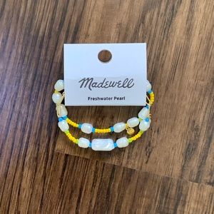 Madewell two - pack freshwater pearl seed bead bracelet set